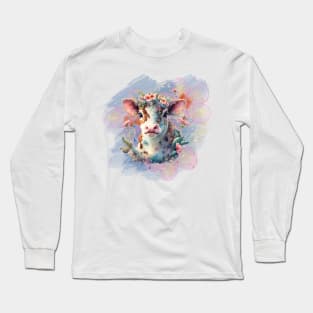 Happy Wildflower Cow Long Sleeve T-Shirt